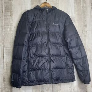 Eddie Bauer Men's Black Puffer Jacket Mens Size Medium Coat. EB650